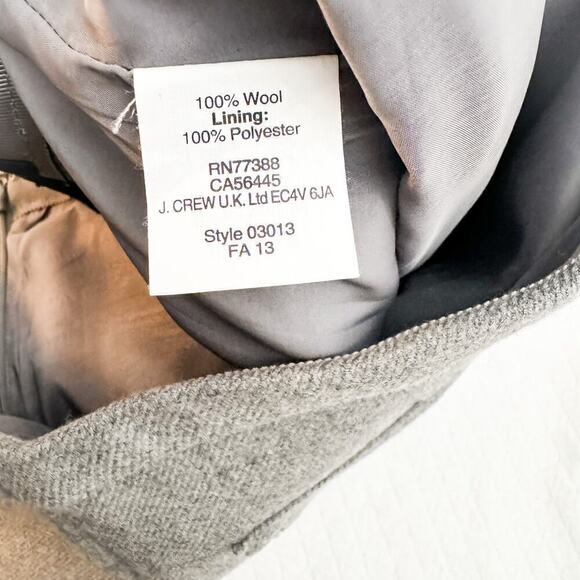 J. Crew Wool Pencil Skirt Gray Front Zippered Pockets Size 4 - Picture 4 of 6